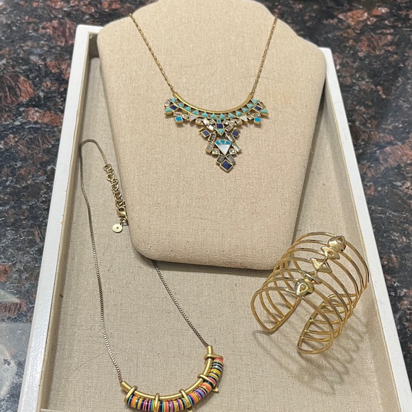 Stella & Dot. Gold and Multicolor Necklaces and Bracelet Bundle - Picture 1 of 4